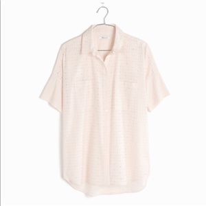 Madewell blush eyelet courier top